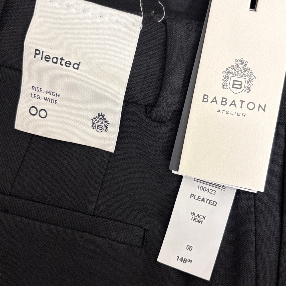Aritzia Babaton Classic Black Dress Pants Pleated Pant - Picture 2 of 8